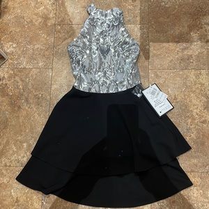 Beautiful silver and black party dress.